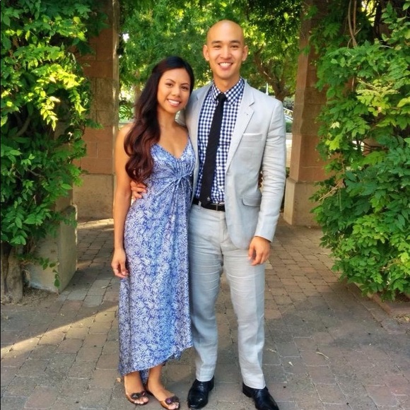 Dresses & Skirts - Boho adjustable maxi dress in blue gray